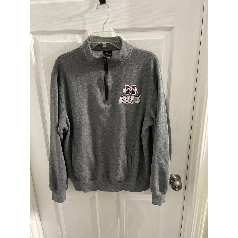 Colosseum Mississippi State Quarter Zip Pullover Size M Gray